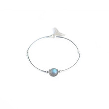 典润珠宝天然月光石手链搭配s925银人鱼的尾巴手链森女系简约手镯