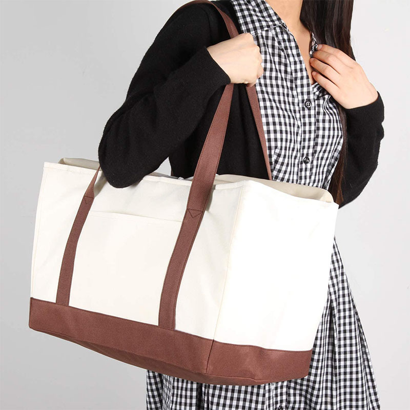 亚马逊热销女士大容量购物手提包可折叠帆布购物袋托特束口包包