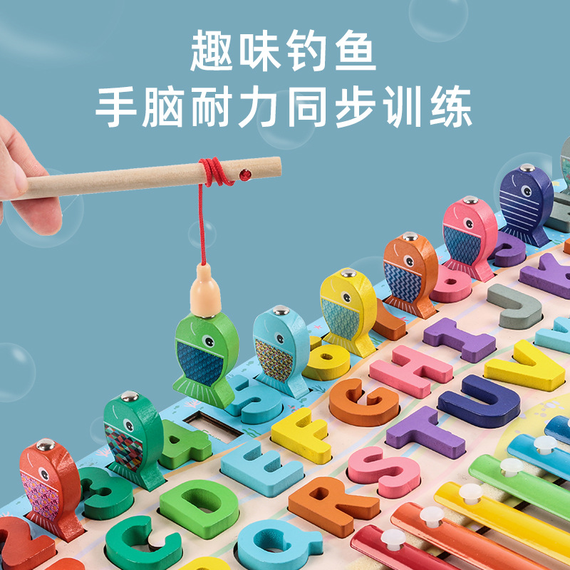 Nueva pesca seis en uno tablero logarítmico forma digital a juego tablero cognitivo matemáticas enseñanza ayudas educación temprana juguetes educativos