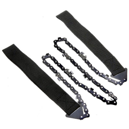 Outdoor portable pocket hand-pulled chain saw paracord 11/33 teeth 24-inch camping survival chain saw garden logging wire saw