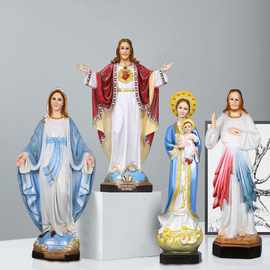 50cm现代家庭客厅主圣母玛利亚简约摆件工艺品像雕像礼物树脂