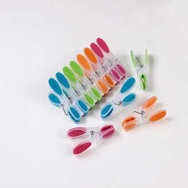 热销防风防滑30套一箱彩色双色包胶塑料衣夹衣服袜子裤子夹收纳