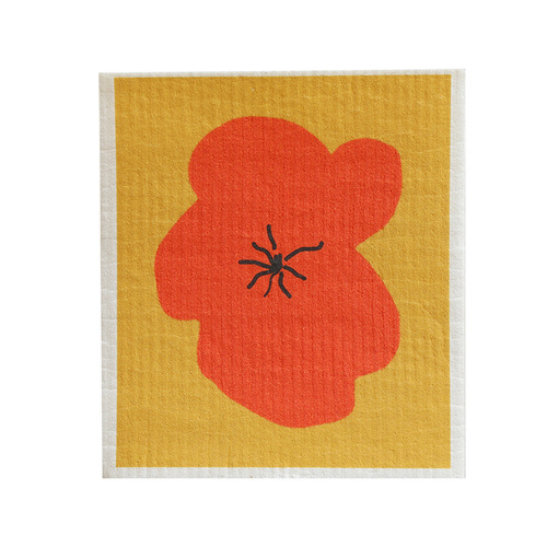 Kitchen creative water-absorbent cleaning dishcloth Printed simple thickened wood pulp cotton bamboo fiber rag
