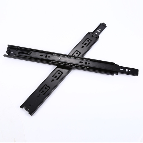 4515 Damping Buffer Sliding Track Silent Track Three Sections Cold Rolled Steel Furniture Drawer Steel Ball Three-fold Thickened Guide Rail 