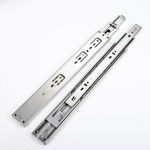 4515 Damping Buffer Sliding Track Silent Track Three Sections Cold Rolled Steel Furniture Drawer Steel Ball Three-fold Thickened Guide Rail 