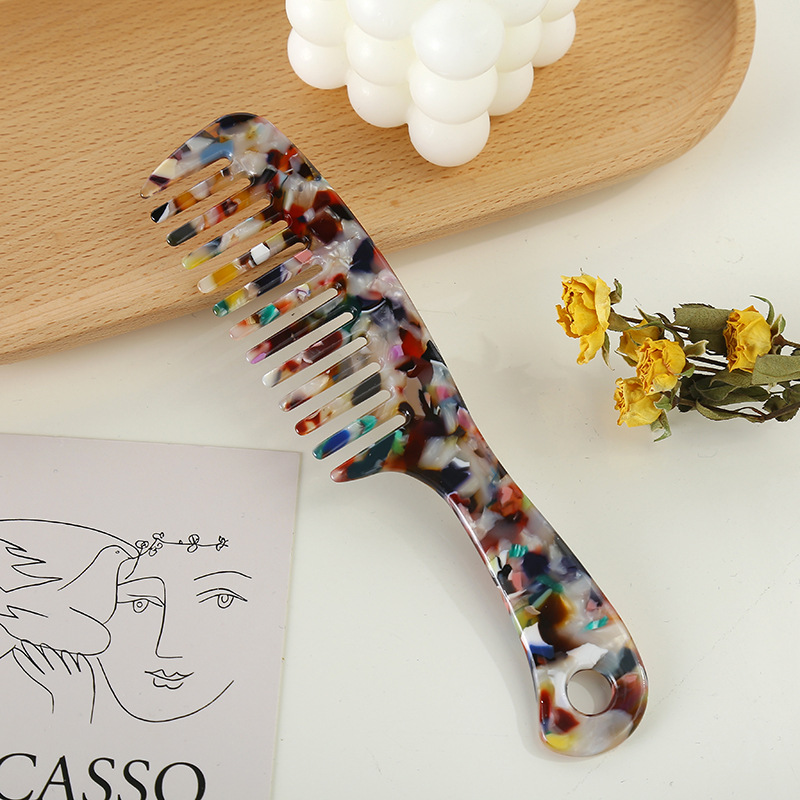 Jianzhi europeo y americano estilo coreano moda acetato placa anti-estática peine Corea del Sur ins lindo peine del pelo largo peine