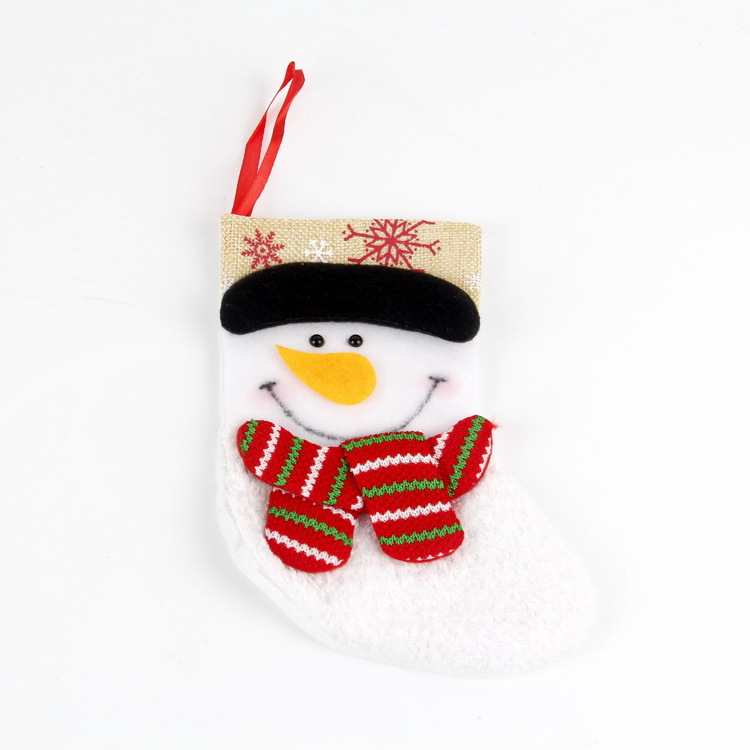 Suministros de decoración navideña calcetines para niños dulces bolsa de regalo calcetines pequeños colgante de árbol de navidad calcetines de santa claus