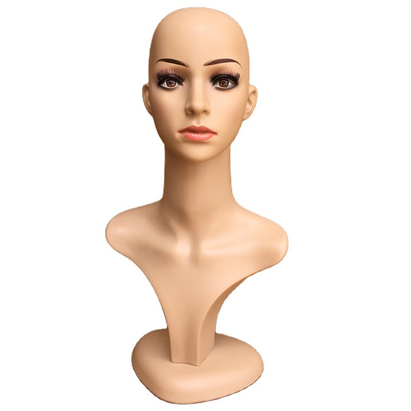 Wig, mannequin head, stand, scarf, necklace, European style
