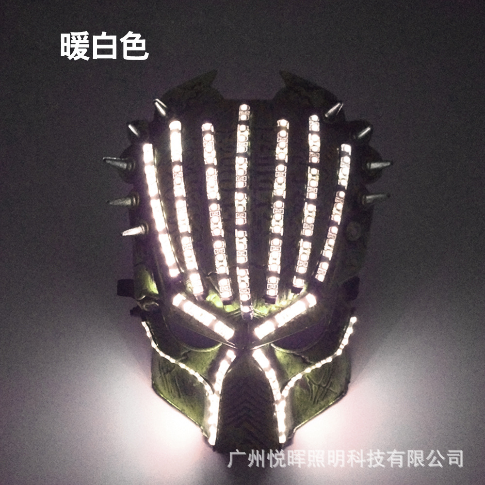Europa y América LED de Halloween máscara luminosa vestido de fiesta de disfraces de accesorios fluorescentes 12V-LED Guerrero de hierro