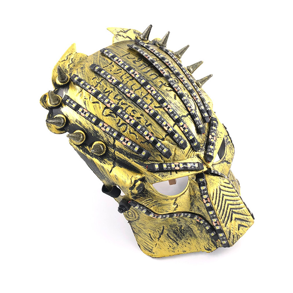 Europa y América LED de Halloween máscara luminosa vestido de fiesta de disfraces de accesorios fluorescentes 12V-LED Guerrero de hierro