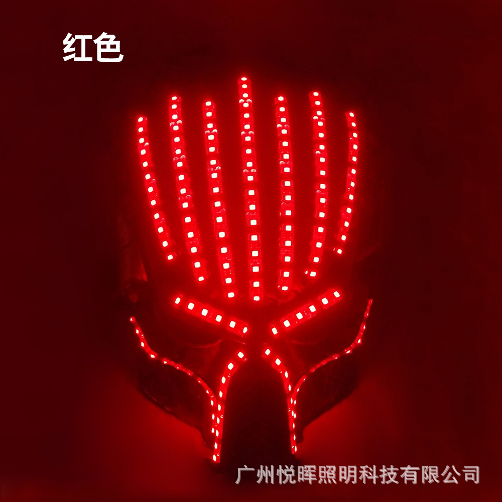Europa y América LED de Halloween máscara luminosa vestido de fiesta de disfraces de accesorios fluorescentes 12V-LED Guerrero de hierro