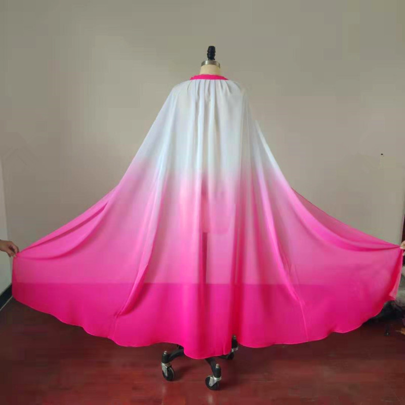Elegant and Beautiful Chiffon Long Shawl Hanfu Cloak Stage Clothing Lace-up Retro Women's Clothing Group Activity Clothing