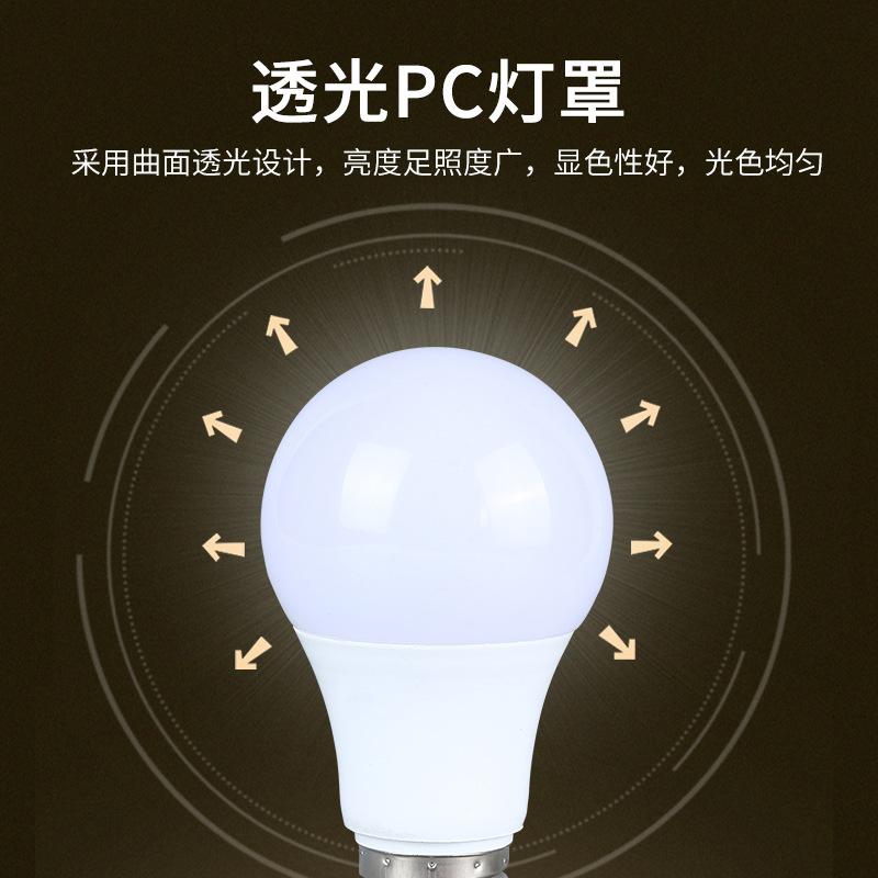 Bombilla LED de corriente constante, ahorro de energía, para uso doméstico, E27, de aluminio recubierto de plástico, tipo A, 3W/5W/7W/9W, súper brillante, para iluminación del hogar.