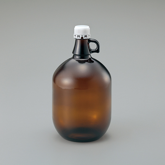 日本进口玻璃加仑瓶4L棕色溶剂色谱瓶密封试剂瓶大瓶配套PTFE垫片