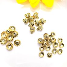 14K包金色几何型花托 diy手工珠子手串隔片花帽串珠材料 花瓣吊坠