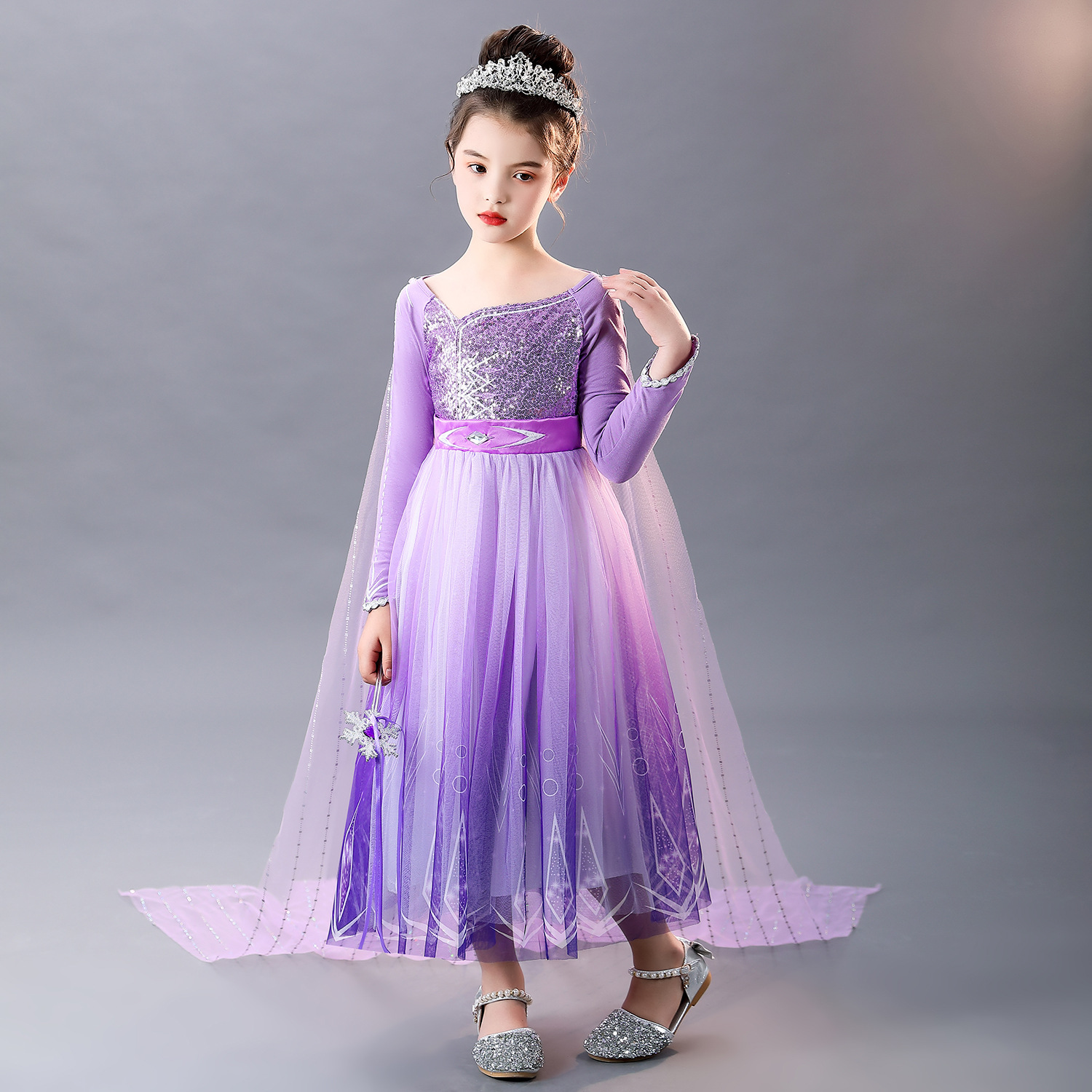 Vestido de princesa Aisha para niña 2020 ropa para niños Nueva estilo occidental bebé niña vestido congelado