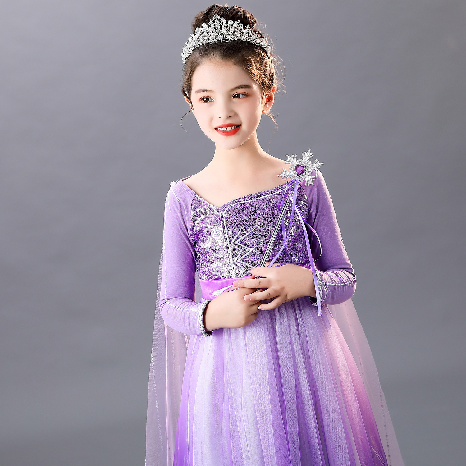 Vestido de princesa Aisha para niña 2020 ropa para niños Nueva estilo occidental bebé niña vestido congelado