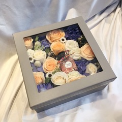 正方形透明開窗套二鮮花禮品包裝盒玫瑰花盒套裝情人節鮮花禮物盒