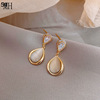 Silver needle, fashionable advanced earrings, silver 925 sample, cat's eye, internet celebrity