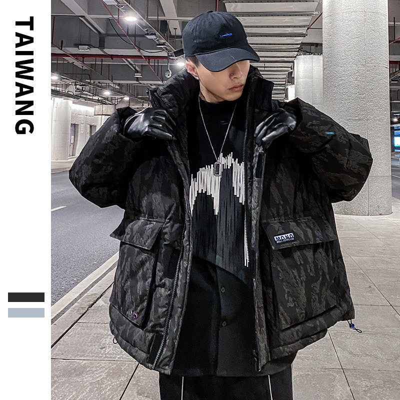 Herrenbekleidung Thai King Herrenbekleidung 2024 Wintermantel im neuen Stil mit Buchstabendruck, lose Seidenbaumwolljacke, High-End-Modemarke, Seidenbaumwolljacke für Herren_voghion.com