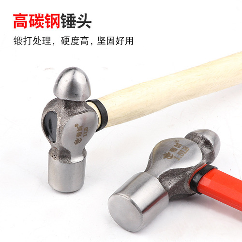 Dichuang forging and percussion tools wooden handle round-head hammer yellow steel handle rubber handle nipple hammer with complete specifications nipple round-head hammer