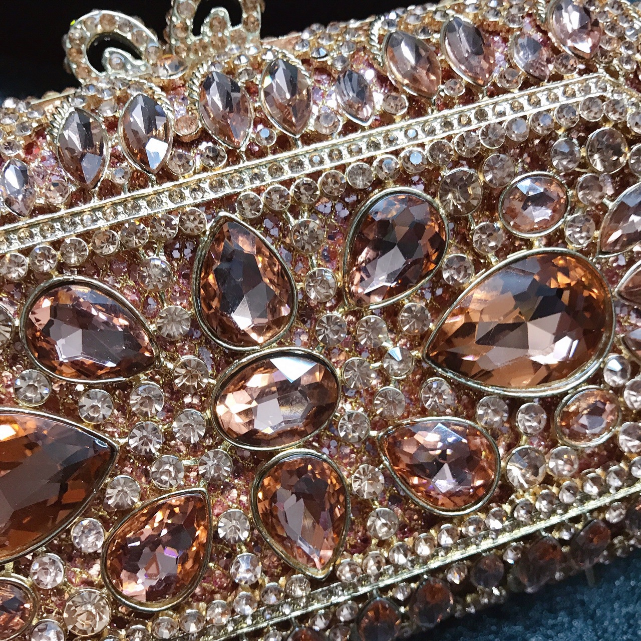 Túi clutch dạ tiệc hình vuông đính đá rhinestone phong cách Âu Mỹ — Màu Xanh Cỏ