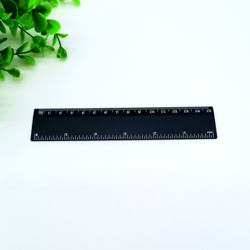 Children Student 15cm Plastic Black Double-Scale Ruler Logo Advertising套尺 Office Stationery Manufacturer Ruler