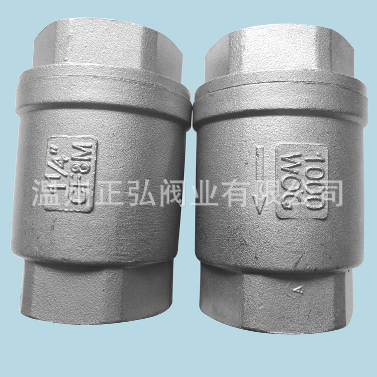 304不锈钢内螺纹止回阀 1.2寸内丝弹簧单向阀 H12止水阀1000WOG