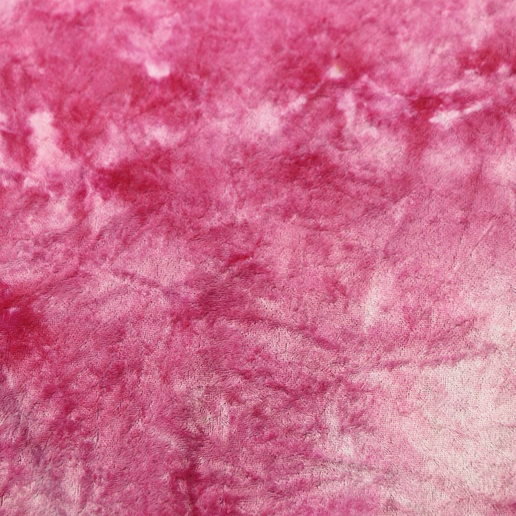 扎染钻石绒布面料针织全涤丝绒布冰花密丝绒手工七彩扎染钻石绒布