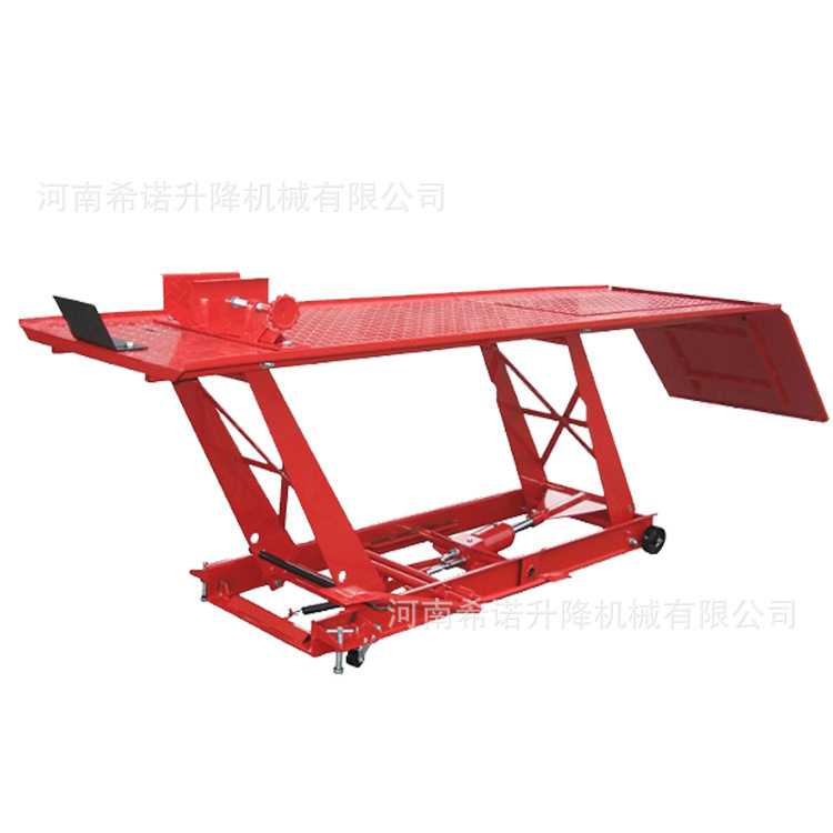 Plataforma elevadora hidráulica para motos 300–600 kg, equipo profesional de mantenimiento