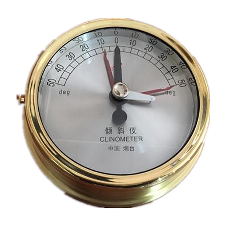 船用倾斜仪 铜框 烟台钟表CJQ2 航海测量仪器 CCS机械电子高精度