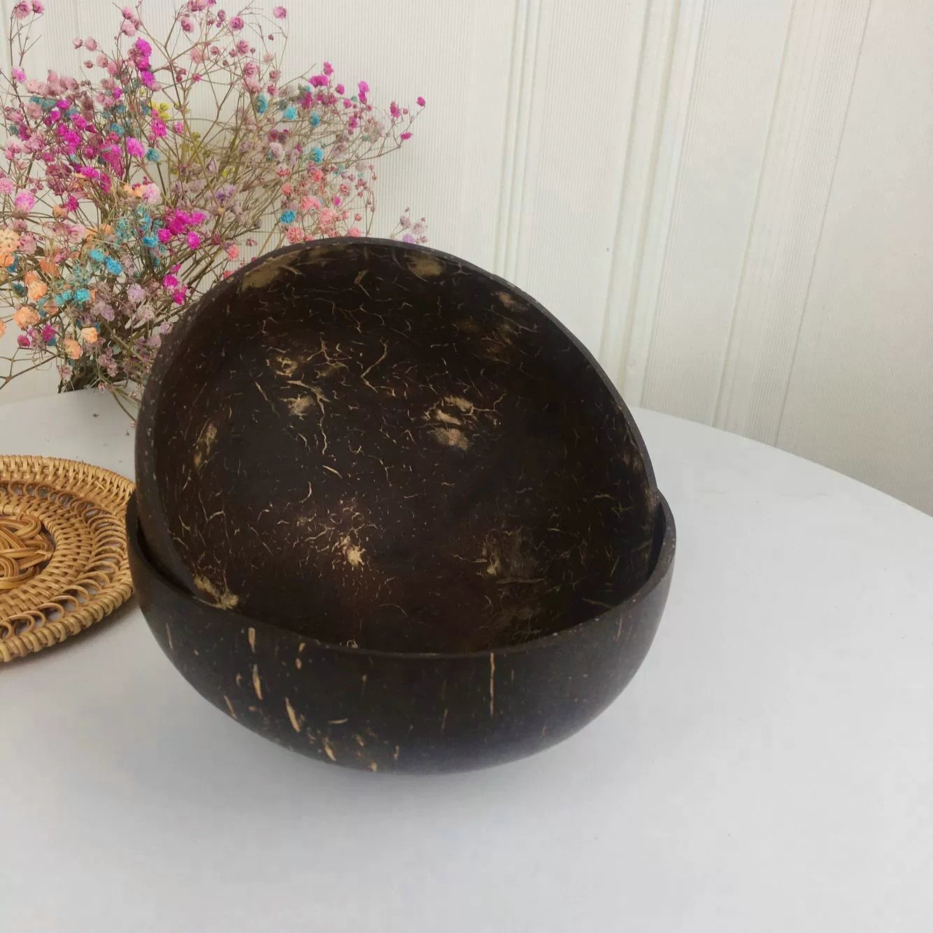 Кокосовая чаша из кокосовой скорлупы для столовых приборов рисовая чаша фрукты мороженое десерт креативная декоративная чаша кокосовая скорлупа декоративная чаша