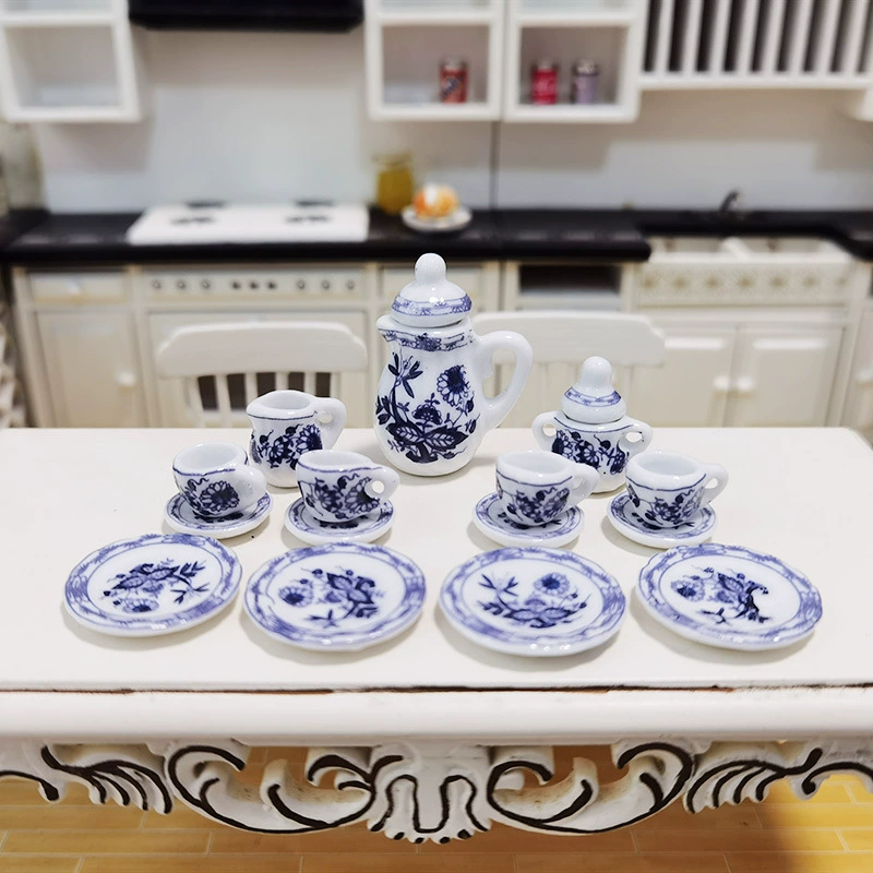 Кукольный набор для чаепития Small blue and white для домика