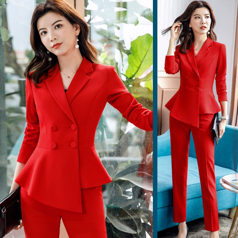 Большой красный костюм куртка Женская весна и осень нерегулярные Британский Стиль Мода Онлайн Красный красивый костюм жизни фабрика