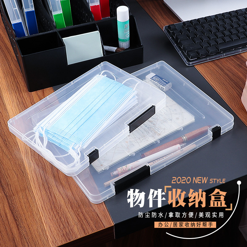 XT 8118 carpeta portátil caja de almacenamiento de archivos A4 de plástico transparente clasificación caja de archivos en stock generación