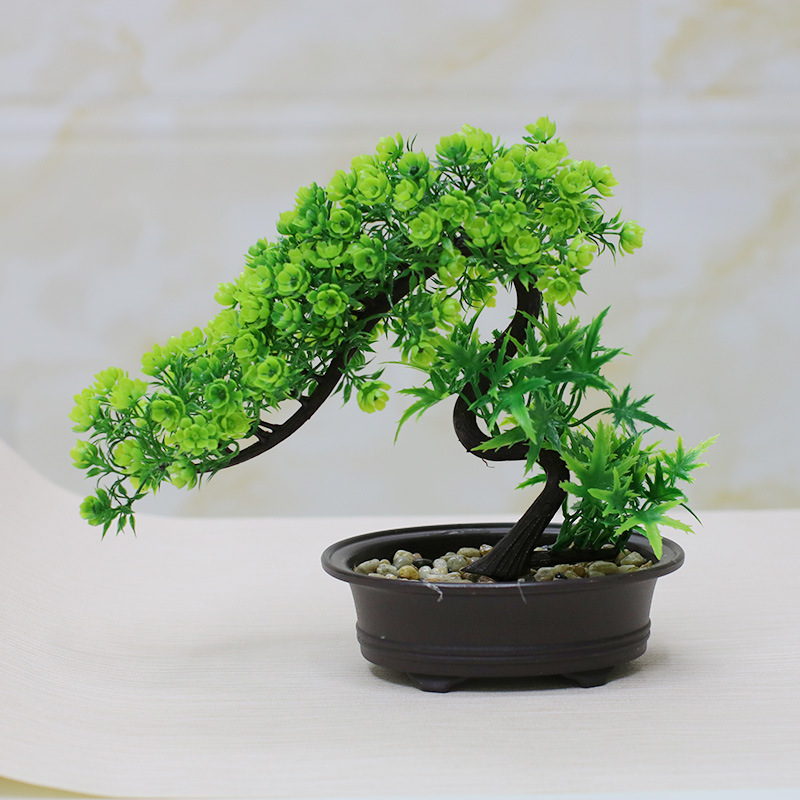 Pino artificial casa interior verde planta decoración flor artificial maceta decoración árbol artificial gran bienvenida Pino plástico bonsai