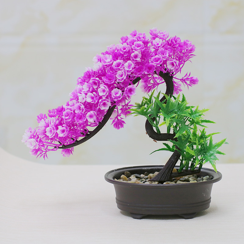 Pino artificial casa interior verde planta decoración flor artificial maceta decoración árbol artificial gran bienvenida Pino plástico bonsai