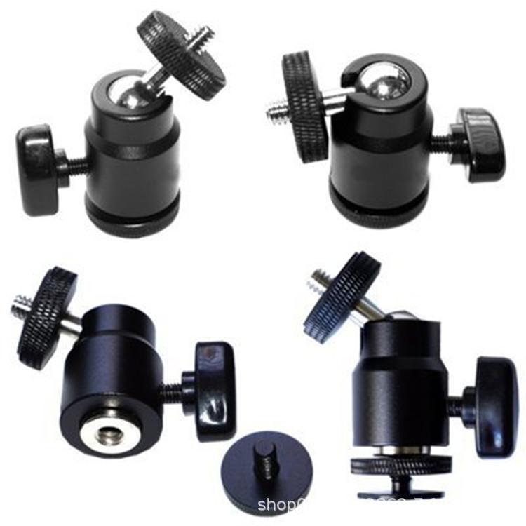 Soporte de cabeza de zapata caliente de cámara SLR flash Cabeza pequeña giratoria de 360 ° Cabeza universal de zapata caliente de metal completo