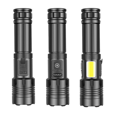 Cross-border zoom high-intensity COB flashlight P70 outdoor charging tactical flashlight high-intensity portable COB work light