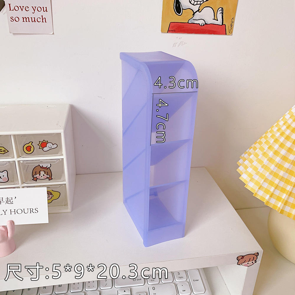 Corea del Sur ins chica corazón tubo de almacenamiento de escritorio simple todo partido cuatro-rejilla oblicua titular de la pluma cepillo de maquillaje lápiz labial caja de almacenamiento