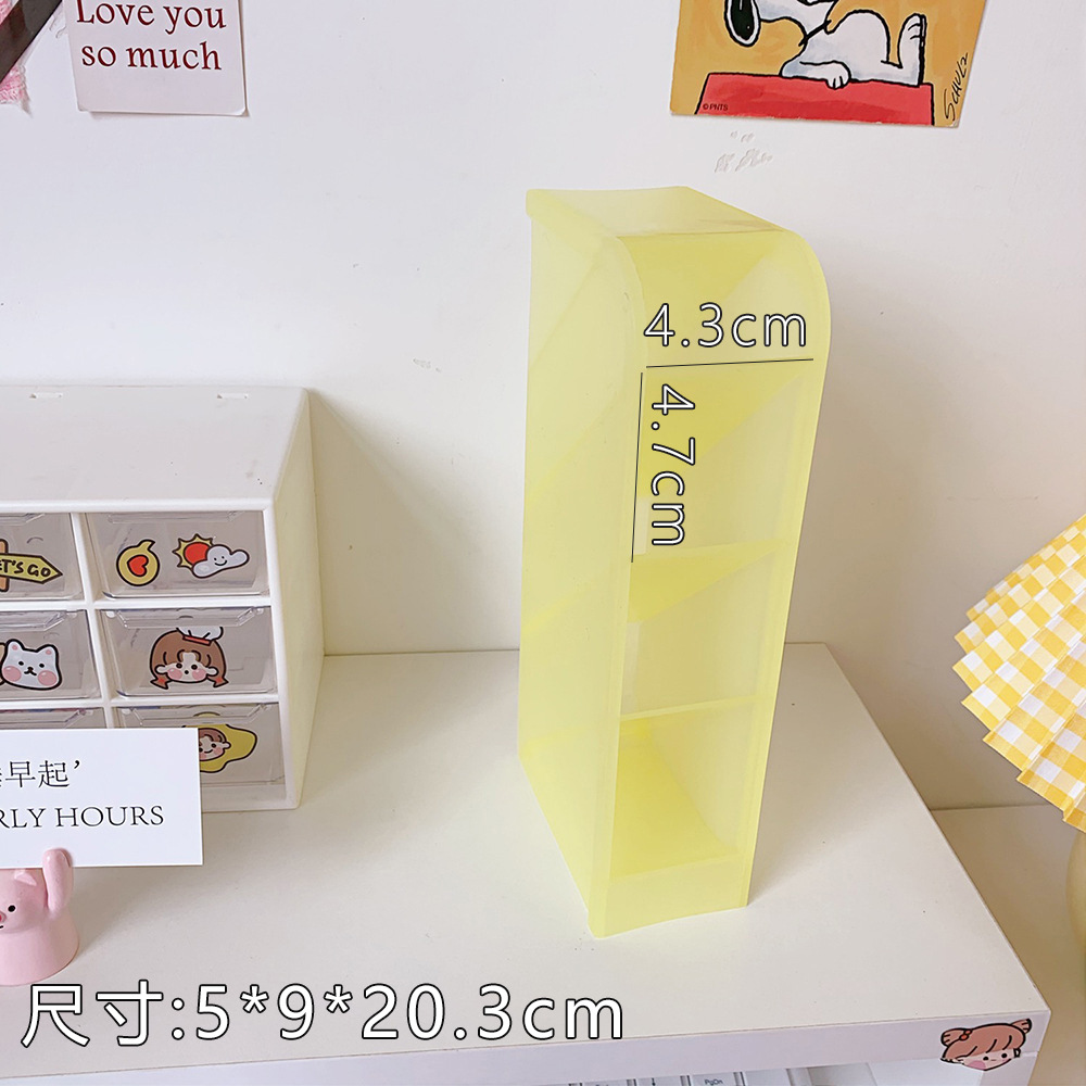 Corea del Sur ins chica corazón tubo de almacenamiento de escritorio simple todo partido cuatro-rejilla oblicua titular de la pluma cepillo de maquillaje lápiz labial caja de almacenamiento