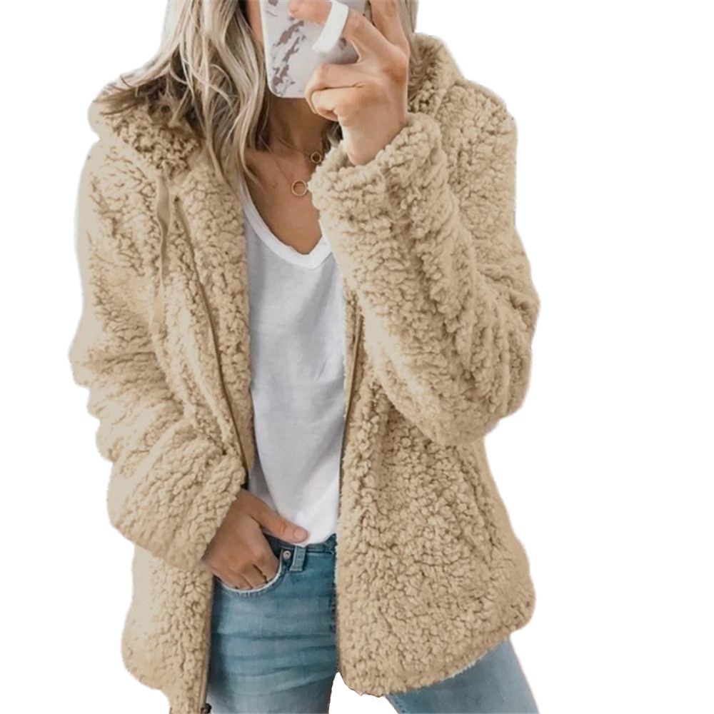 2022 Amazon wish Europe and the United States cross-border foreign trade autumn and winter new women's casual hooded wool coat