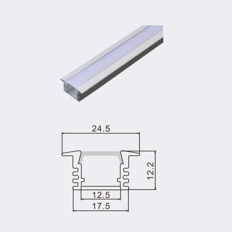 LED estante luz lamina empotrada tira de luz de ranura de aluminio tira de luz 12V Luz lineal para escaparate estante de luz