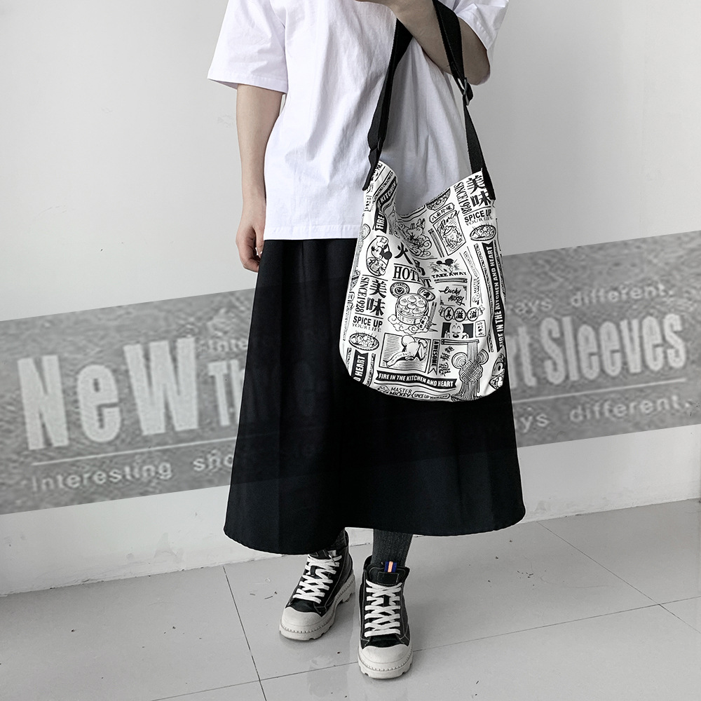 Otoño e Invierno engrosada de gran capacidad bolsa de lona femenina bolsa de hombro estudiante japonés ins todo partido campus crossbody bolsa grande moda