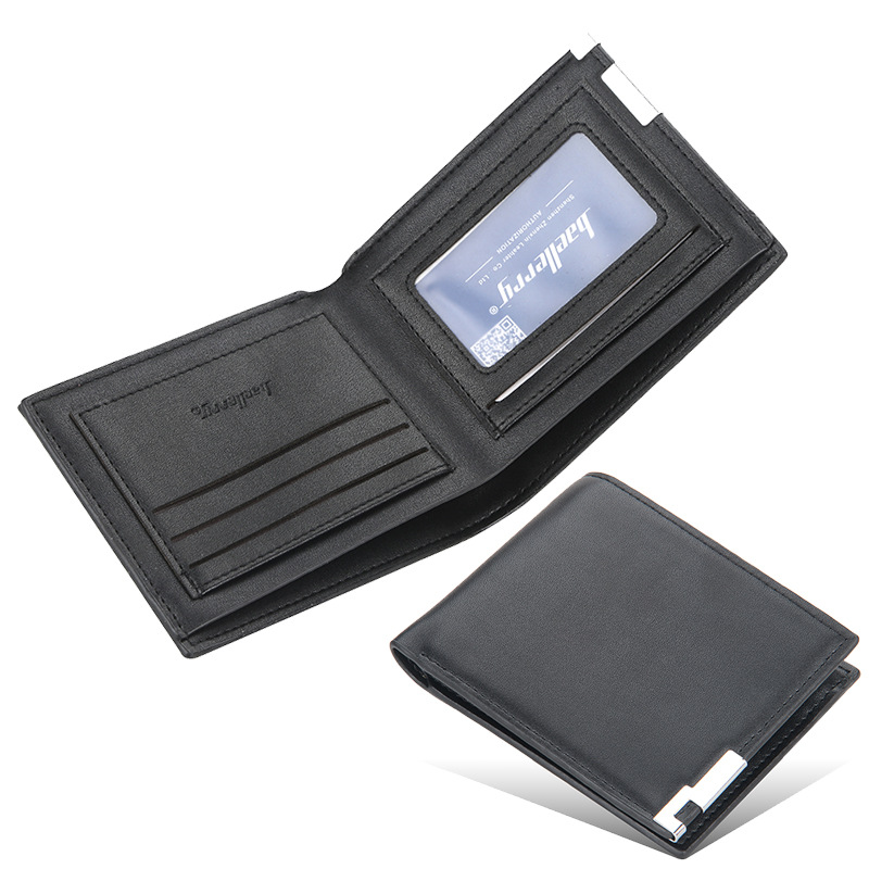 Transfronterizo en stock billetera de hierro corto para hombres billetera coreana ultrafina para hombres jóvenes titular de la tarjeta horizontal de moda al por mayor