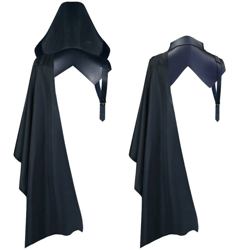 Юношеский Gothic плащ Cape, капюшон с капюшоном или без, плечо из искусственной кожи, костюм на Хэллоуин