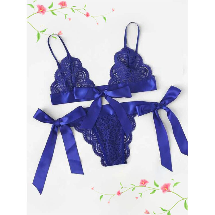 Cross-Border European and American Foreign Trade Sexy Lingerie Women's Lace Three-Point Split Underwear Manufacturer Wholesale Dropshipping