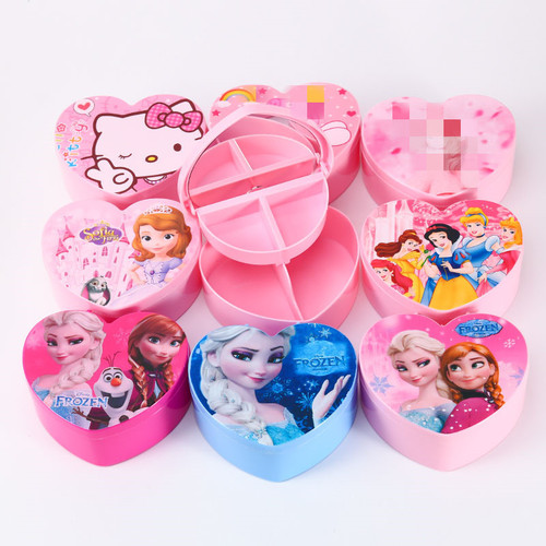 Children's jewelry love gift box makeup storage box children's accessories heart-shaped jewelry box girl's hand accessory storage box