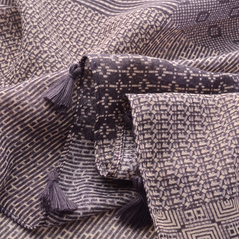 Nuevo estilo retro étnico color coincidencia bufanda color coincidencia geométrica larga bufanda grande viajes protector solar chal Toalla de playa para las mujeres