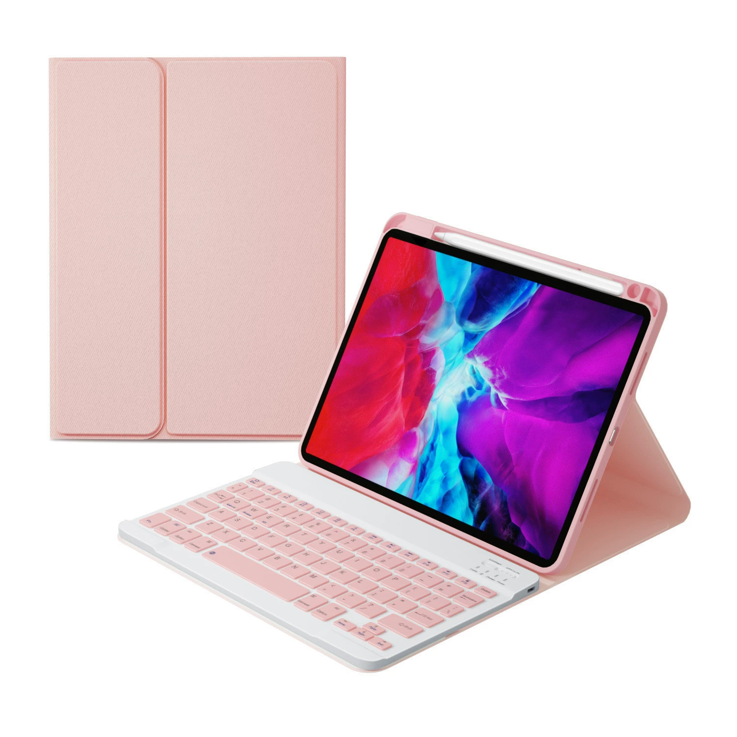 Bluetooth-клавиатура-кейс, совместим с iPad Pro 11 и несколькими моделями iPad, подсветка и магнит